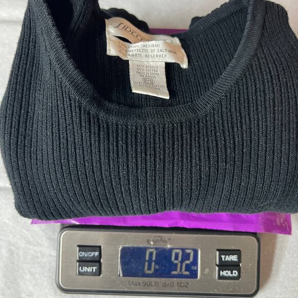 Side Effects Y2K 90s Vintage Ribbed Short Sleeve Black Womens Sweater Size Small - Picture 6 of 6